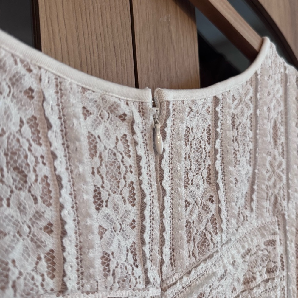 Vince Camuto Lace Dress XL Cream Sleeveless Fit & Flare Wedding Guest Bridal - Picture 11 of 11
